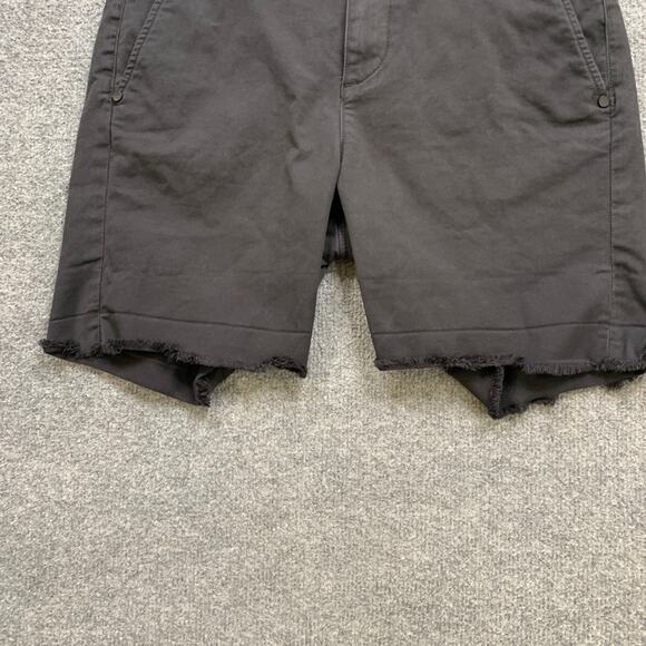 Rag & Bone Shorts Womens 26 Faded Black Cotton Blend Raw Hem Flat Front Pockets - Picture 3 of 11
